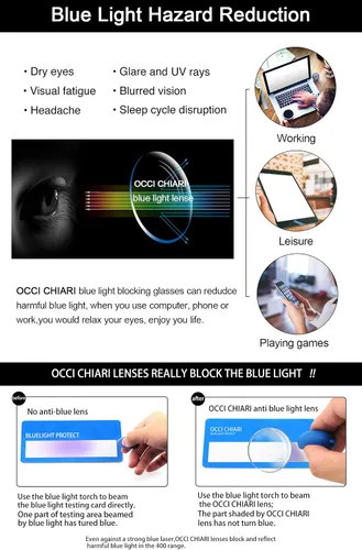 Miniatura 3 de OCCI CHIARI Lentes de lectura con bloqueo de luz azul 3.00 para mujer, lentes de lectura para computadora 3.0 con bisagra de resorte