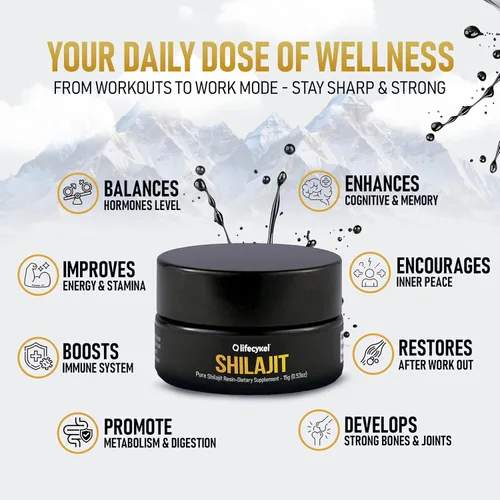 Miniatura 5 de Lifecykel - Resina Shilajit pura – 0.55 onzas Suplemento Shilajit de cosecha silvestre, rico en minerales para mayor fuerza, probado por terceros
