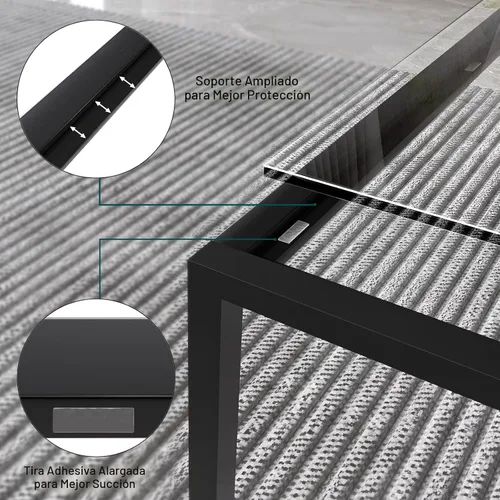 Miniatura 4 de Mesa de café de vidrio moderna, mesa central minimalista, mesa de café para sofá y bandeja lateral para té para sala de estar, parte superior