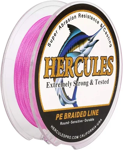 HERCULES - Hilo para pescar súper fuerte de 4 hebras trenzadas, rentable, para agua salada, de 6 lb a 100 lb de resistencia, 109/328/547/1094 yardas