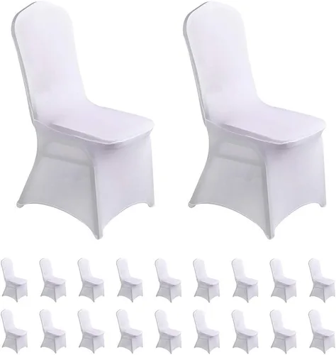Miniatura 47 de LZY 6 piezas Fundas de Silla de Spandex Elásticas Fundas Deslizables para Fiestas de Boda, Fundas de Decoración de Sillas de Comedor y Banquete Negro