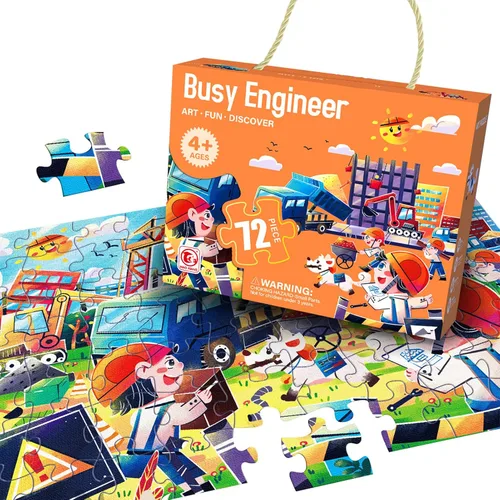 Rompecabezas de suelo jumbo para niños de 3 a 5 años, juguetes de aprendizaje preescolar, rompecabezas de piso grande de 72 piezas para niños y