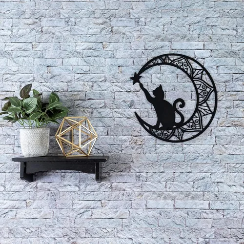Miniatura 4 de EYONGLION Decoración de pared de gato de metal, arte de pared de gato negro, regalos para amantes de los gatos para mujeres, decoración de pared
