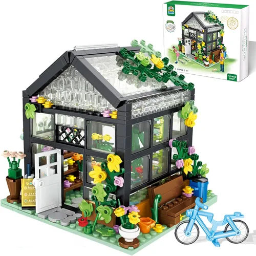 QLT QIAOLETONG Juego de construcción de casa de flores, compatible con Lego Flowers House crea elegancia y ambiente cálido, con hermosa caja de