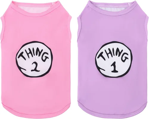 Miniatura 13 de CuteBone Camisas de Halloween para perros, paquete de 2, ropa suave para mascotas, chaleco de verano transpirable para cachorros pequeños y ropa