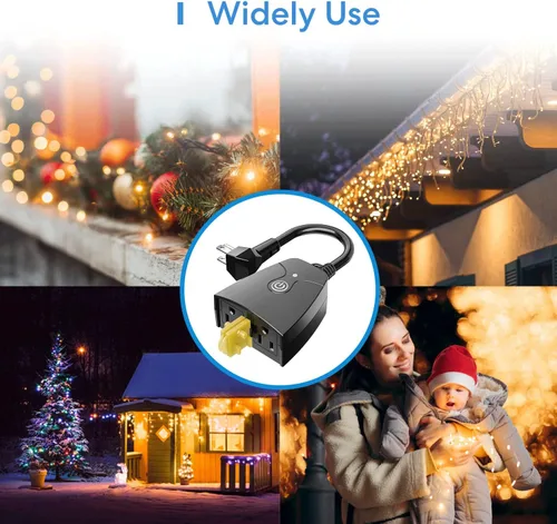 Miniatura 8 de meross Enchufe inteligente para exteriores compatible con Apple HomeKit, Siri, Alexa, Google Assistant y SmartThings, toma impermeable