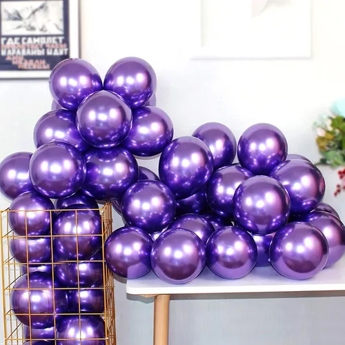 Miniatura 10 de 100 globos metálicos cromados negros de látex de 12 pulgadas, globos gruesos brillantes para decoración de fiestas