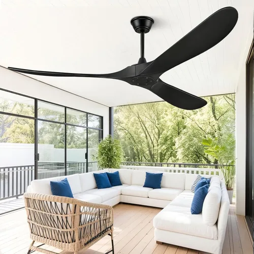 Miniatura 17 de Ventilador de techo de 60 pulgadas sin luz, ventilador de techo sin luz con control remoto y motor de CC silencioso, ventiladores de exterior