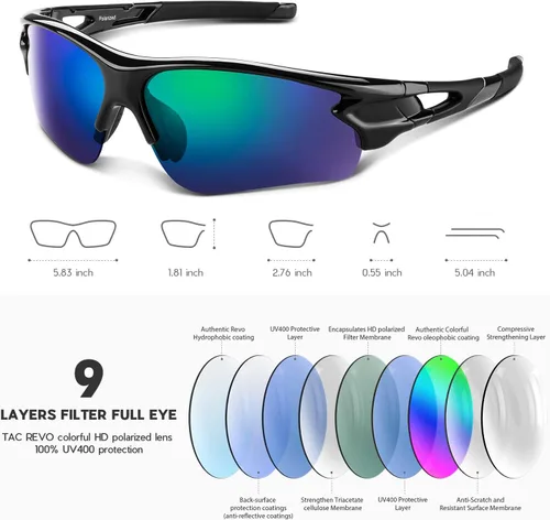 Miniatura 3 de BEACOOL Polarized Sports Sunglasses for Men Women Youth Baseball Fishing Cycling Running Golf Motorcycle Tac Glasses UV400