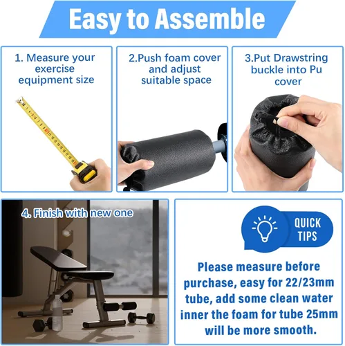 Miniatura 4 de Hollowfly 4 almohadillas de espuma para pies de repuesto para banco de pesas, mesa de inversión y equipos de ejercicio de gimnasio