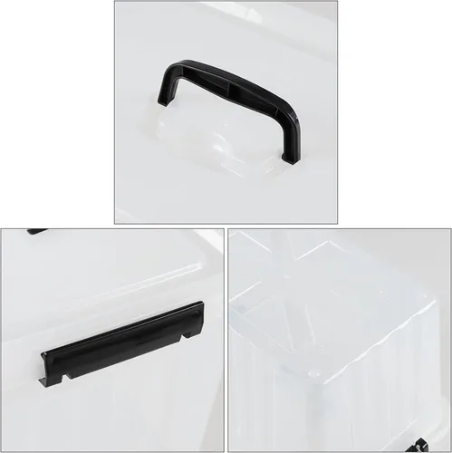 Miniatura 3 de Readsky Contenedor de plástico de 18 cuartos de galón con tapas y asa, bolsa de almacenamiento de plástico transparente, 4 paquetes