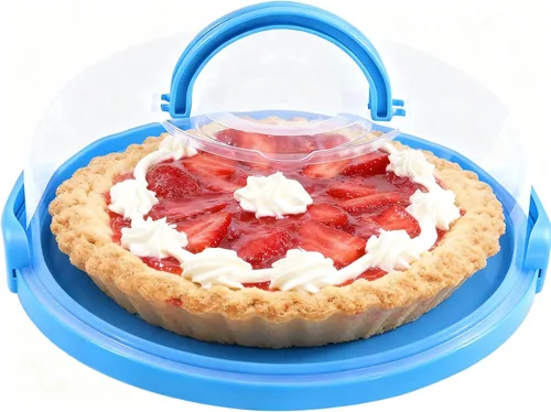 Portabebés portátil de 12 pulgadas con tapa y magdalenas, tarta de galletas, para bodas, fiestas, baby shower, fiestas de Navidad (azul)