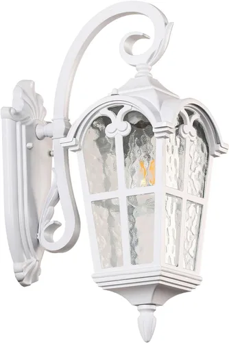 Luces de pared para exteriores, para porche, patio, 17.1 pulgadas de alto, accesorios de iluminación de pared exterior blanca, impermeable y