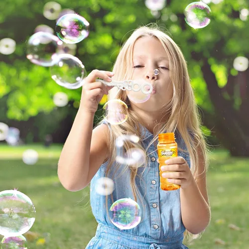 Miniatura 6 de SpringFlower 6 botellas de burbujas con varita, recuerdos de fiesta de burbujas para niños, juguetes de verano, juguete novedoso de solución