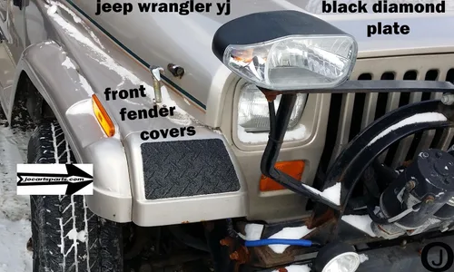 Miniatura 4 de Se adapta a las cubiertas de guardabarros delanteros con placa de diamante negro JEEEP YJ