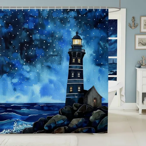 Miniatura 13 de Castle Fairy Cortinas de ducha impermeables 3D de sirena de ensueño, tela de paisaje, cortina de ducha de baño, diseño de mar, miau, pájaros