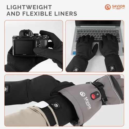 Miniatura 3 de SAVIOR HEAT Heated Glove Liners for Men Women, Rechargeable Battery Electric Heated Gloves, Winter Warm Glove Liners, Thin Gloves Riding Ski