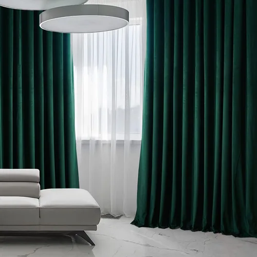 Miniatura 2 de HPD Half Price Drapes Signature - Cortinas opacas de terciopelo extra anchas para dormitorio (1 panel), 100 pulgadas de ancho x 84 pulgadas de Verde