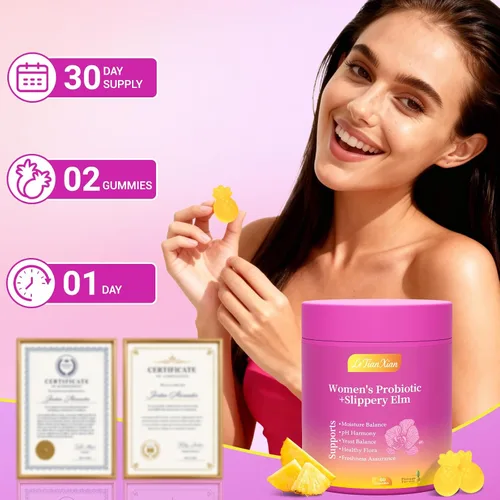 Miniatura 5 de Her Juicy Gomitas de Probióticos Femeninos para Mujeres con Olmo Resbaladizo, Prebióticos y Lactobacillus - para Equilibrio del pH y Salud