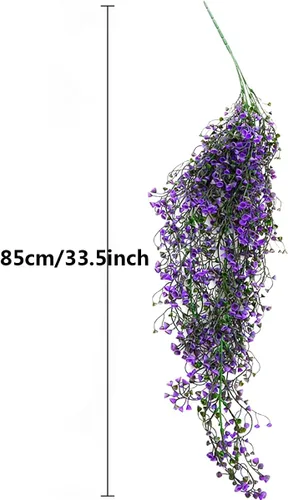 Miniatura 8 de 2 plantas colgantes artificiales para interiores, plantas colgantes falsas al aire libre, plantas artificiales para bodas, fiestas, hogar, jardín