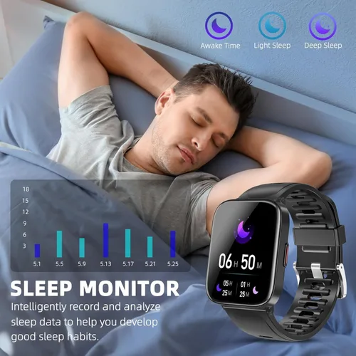 Miniatura 5 de DUREXO Reloj inteligente, reloj inteligente para hombre de fitness impermeable 5ATM, reloj de fitness con pantalla táctil de 1.69 pulgadas, reloj
