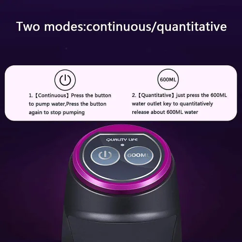 Miniatura 5 de Dispensador de agua potable portátil recargable eléctrico para botella de 5 galones, bomba de agua cuantitativa de 20.3 fl oz, bomba de botella