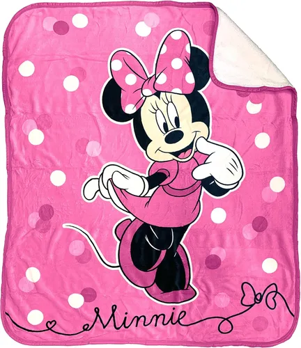 Jay Franco - Mantas de sherpa para niños Rosa - Minnie Mouse