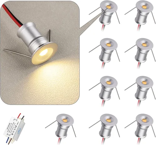 Mini foco LED 902 de 120°, DC12V 1W, 80Ra, 75lm, tamaño pequeño, instalación empotrada, adecuado para iluminación de gabinetes como gabinetes de
