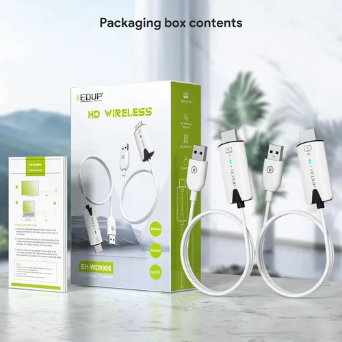Miniatura 7 de EDUP Transmisor y receptor HDMI inalámbrico, extensor HDMI inalámbrico 1080P actualizado 2026 de rango de 165 pies, Plug & Play, proyección de audio