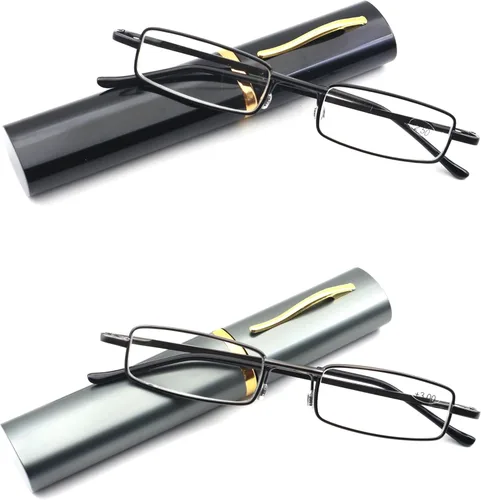 Miniatura 8 de Mini gafas de lectura delgadas tipo bolígrafo con estuche de clip portátil, lectores de bolsillo pequeños para hombres y mujeres