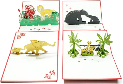 Miniatura 13 de Tarjetas de felicitación 3D Pop Up Happy Birthday Gift para niños. Juego de 4 paquetes surtidos (paquete de 4, surtido)
