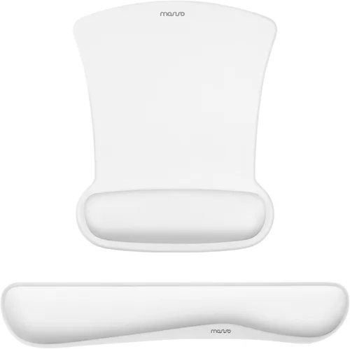 Miniatura 23 de MOSISO Juego de Reposamuñecas para Teclado y Mouse, Alfombrilla Ergonómica con Base Antideslizante para Alivio del Dolor en Casa/Oficina y Escritura