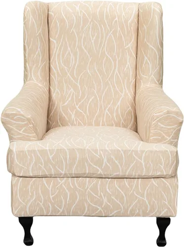 Miniatura 39 de NILUOH Funda para silla Wingback, 2 piezas, fundas elásticas de elastano para silla con respaldo de ala, funda lavable para sillones con respaldo