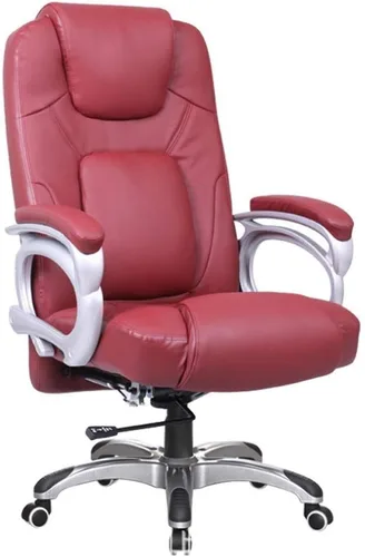 Miniatura 8 de Silla de escritorio de oficina con respaldo medio con acolchado de cuero y reposabrazos, silla ergonómica para juegos de computadora para uso Blanco