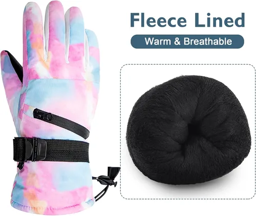 Miniatura 4 de Durio Guantes de esquí para hombres y mujeres, guantes de nieve impermeables para hombres y mujeres, guantes de snowboard de invierno con pantalla