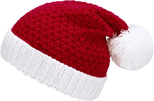 American Trends Gorro de Papá Noel, gorro de Navidad cálido para invierno, gorro holgado de punto trenzado para adultos, mujeres y hombres, fiesta