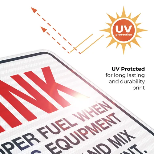 Miniatura 7 de Think When Refueling Equipment to Use Proper Fuel Gas Diesel and Mix Sign, 24x30 Inches, 3M EGP Reflective .080 Aluminum, Fade Resistant, Made in USA