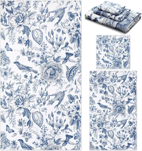 Miniatura 24 de Preboun Juego de 3 toallas de baño navideñas de gnomo, toallas de mano con árbol de Navidad, toallas de baño con copos de nieve de invierno, toallas
