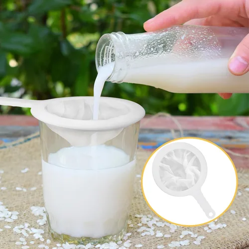Miniatura 6 de Uenhoy 2 coladores de malla de nailon ultrafinos 100/400 de malla para cocina, yogur, colador de plasitc con asa, filtro de tamiz para alimentos