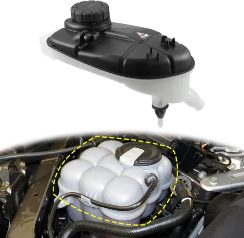 Miniatura 3 de X AUTOHAUX Tanque de depósito de radiador de refrigerante 2465000049 Botella de expansión de desbordamiento de refrigerante con tapa y sensor