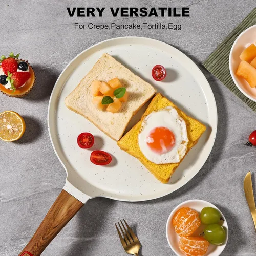 Miniatura 7 de Sartén para crepas, sartén Dosa de cerámica de 11 pulgadas, antiadherente Dosa Tawa para todas las estufas, sartén para tortillas, sartén