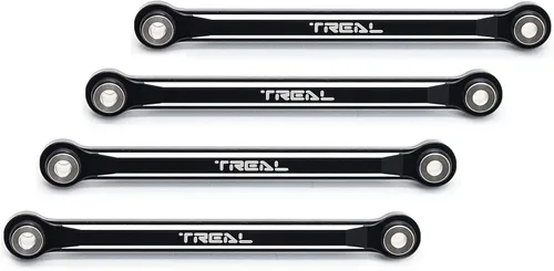 TREAL FCX24 Juego de eslabones inferiores (4 piezas) Aluminio 7075 Chasis inferior 4-Enlaces para FMS FCX24 1:24 (negro)