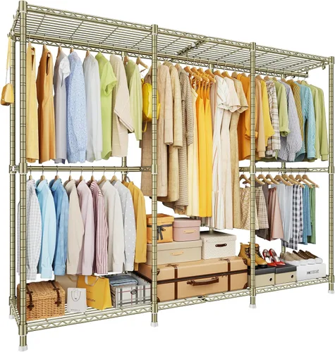 Miniatura 14 de ULIFHOME E14 Max - Perchero de ropa resistente, percheros independientes para colgar ropa, organizadores de armario ajustables y almacenamiento