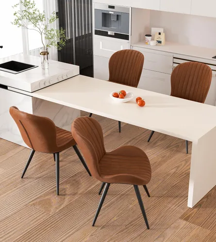Miniatura 3 de Nalupatio Juego de 2 sillas de comedor, modernas sillas de comedor con respaldo cómodo, sillas de cocina tapizadas gruesas, 19 pulgadas de altura