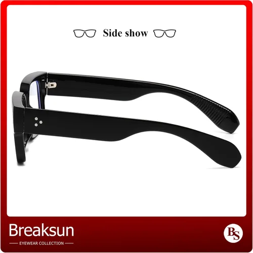 Miniatura 5 de Breaksun Lentes rectangulares para hombres y mujeres, anteojos cuadrados de luz azul, montura gruesa, lentes negros