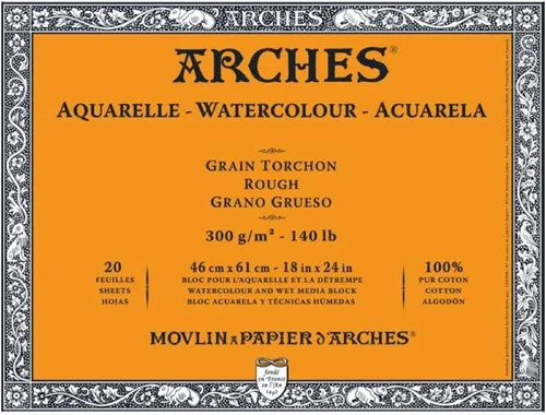 Miniatura 16 de Arches Bloque de papel de acuarela, prensa en frío, 12 x 16 pulgadas, 140 libras