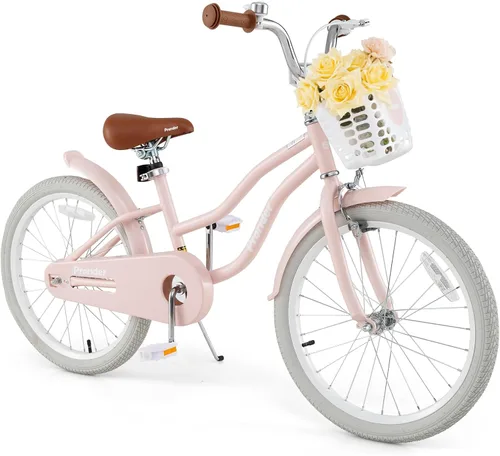 Miniatura 19 de BABY JOY Kids Bike, 12 14 16 18 20 Inch Boys Girls Bike w/Adjustable Seat, Removable Basket, Handbrake & Coaster Brake, Training Wheels or Turquesa