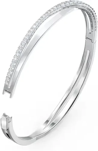 Miniatura 6 de Colección de pulseras Swarovski Twist Rows, acabado en rodio y tono oro rosa, con cristales transparentes