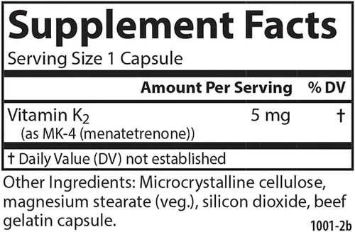 Miniatura 4 de Carlson - Vitamina K2 MK-4 (Menatetrenona), 5 mg, Suplemento de Vitamina K, Soporte Óseo, Vitamina K2, Sin Soja, Vitamina K-2, 180 Cápsulas