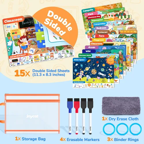 Miniatura 6 de Libros de juegos JoyCat Seek & Find - Actividad de aprendizaje preescolar para niños pequeños y niños de 3 a 5 años, juguetes de actividades